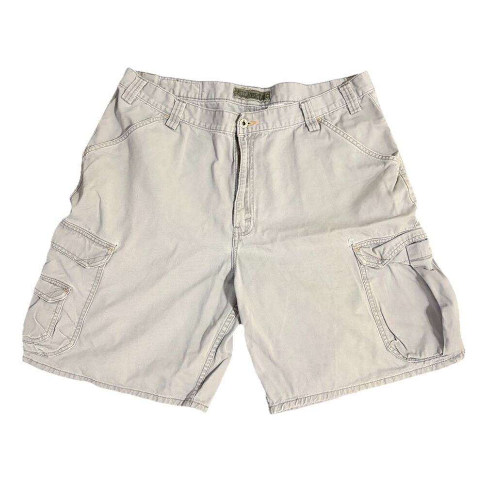 Vintage Levi’s Silver Tab Grey Cargo Shorts Size 38 Baggy Skater Grunge